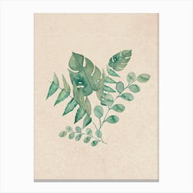 Watercolor Jungle Leaves - Bloomery Decor Canvas Print