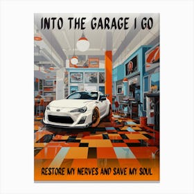 Into The Garage . Pop-art. Toyota GR 86 Canvas Print