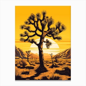 Johnstons Joshua Tree In Black And Gold (4) Canvas Print