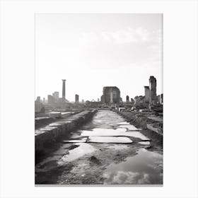 Ostia, Italy, Black And White Photography 1 Canvas Print