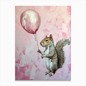Cute Squirrel 1 With Balloon Canvas Print