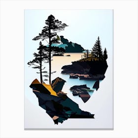 Acadia National Park United States Of America Cut Out Paper Canvas Print