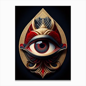 Third Eye Symbol 2, Japanese Ukiyo E Style Canvas Print