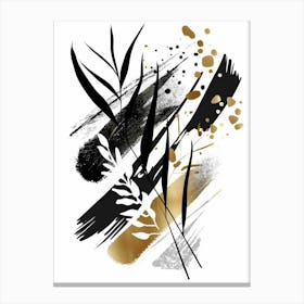 Abstract Black And Gold Painting 10 Canvas Print