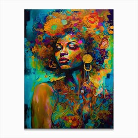 Masterpiece Of A Woman - Afro Woman Canvas Print