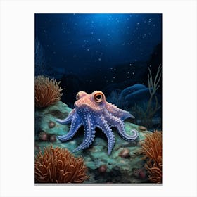 Star Sucker Pygmy Octopus Illustration 2 Canvas Print