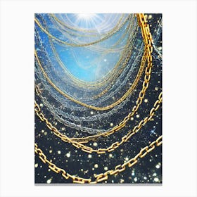 Gold Chains In Space Canvas Print