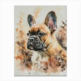 French Bulldog Watercolor Painting 2 Canvas Print