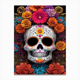 Day Of The Dead Skull 3 Canvas Print