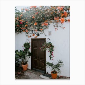 Doorway With Flowers, Tenerife, Canary Islands Canvas Print
