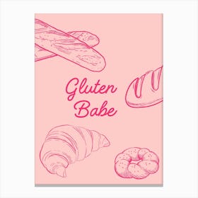 Gluten Babe Pink Poster Canvas Print