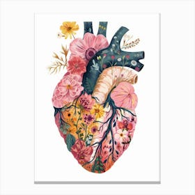 Heart With Flowers 4 Canvas Print