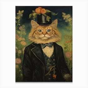 Louis Wain Cat With A Hat Canvas Print