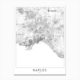 Naples White Map Canvas Print