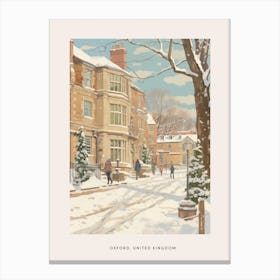 Vintage Winter Poster Oxford United Kingdom 4 Canvas Print