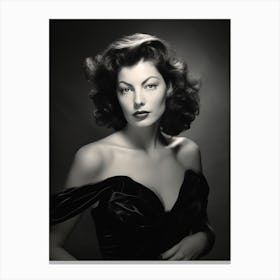 Black And White Photograph Of Ava Gardner 1 Canvas Print