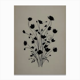 Black And White Flowers 8 Canvas Print