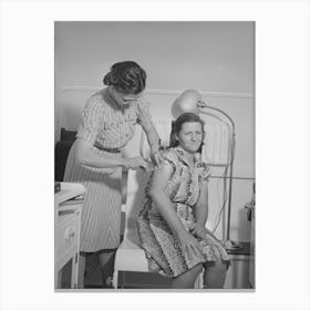 Nurse Administers Hypodermic To Wife Of Farm Worker Who Lives At The Fsa (Farm Security Administration) Migratory Lab Canvas Print