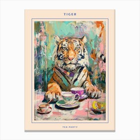 Kitsch Tiger Tea Party Poster 2 Canvas Print