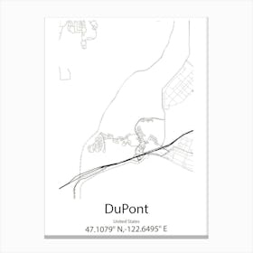 Dupont,United States Minimalist Map Canvas Print