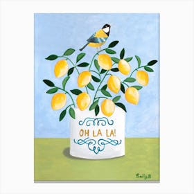 Bird And Lemons Canvas Print