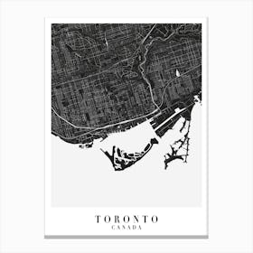 Toronto Canada Minimal Black Mono Street Map Canvas Print