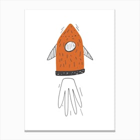 Rocket Ship Space Kids Room 3 1 Canvas Print