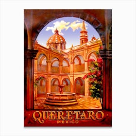 Queretaro, City, Mexico, Travel Poster Canvas Print