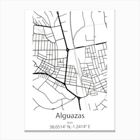 Alguazas,Spain Minimalist Map Canvas Print