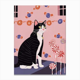 Cat And Candy 5 Canvas Print