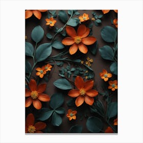 Abstract Floral Wallpaper Canvas Print