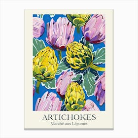 Marche Aux Legumes Artichokes Summer Illustration 3 Canvas Print