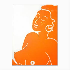 Orange Nude Woman Canvas Print