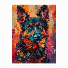 Mudi dog colourful painting Canvas Print