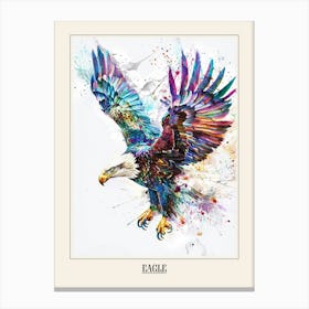 Eagle Colourful Watercolour 1 Poster Canvas Print