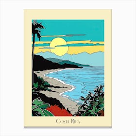 Poster Of Minimal Design Style Of Costa Rica 2 Canvas Print