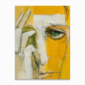 Face With Yellow Eyes Canvas Print