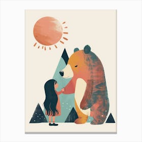 Bear And Girl 10 Canvas Print