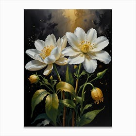 Two White Flowers Canvas Print