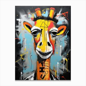 Giraffe Basquiat style Canvas Print