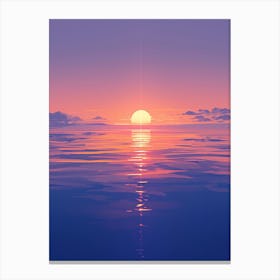 Sunset Over The Ocean 2 Canvas Print