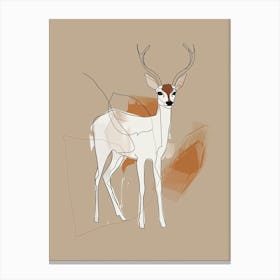 Antelope - Boho, Line Art Canvas Print