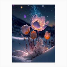 Snow flowers 1 Canvas Print