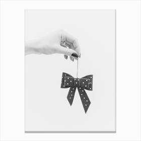 Bow Photo Art in Black And White Canvas Print