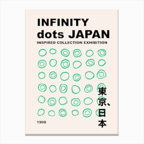 Dots Infinity Yayoi Inspired Green Dots Canvas Print