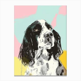 Springer Spaniel Dog Pastel Line Illustration  1 Canvas Print