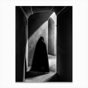 Shadow Of A Woman In Black And White Canvas Print