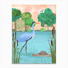 Heron in the Summer Canvas Print