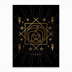 Virgo — Zodiac geometric Canvas Print