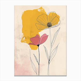 Omaha Flower Market Boho Minimalist Style Canvas Print